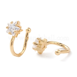 Orecchini a polsino in zircone chiaro con micro pavè di ottone&nbsp;EJEW-H109-02G