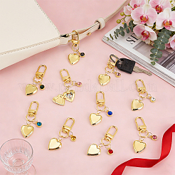 12 pieza de aleación con decoraciones colgantes de rhinestone de vidrio&nbsp;HJEW-PH02532