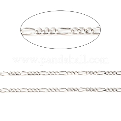 Anlaufschutz rhodinierte 925 Sterling Silber Figaro Ketten&nbsp;STER-F052-03P
