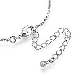 Collier gourmette en laiton plaqué longue durée pour femme&nbsp;NJEW-K112-07P-NF-1