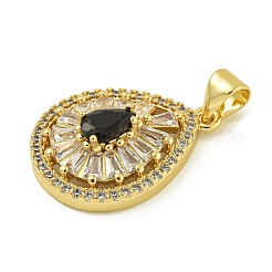 Placage en rack pendentifs en zircone cubique pavés de laiton&nbsp;KK-U029-28G-08