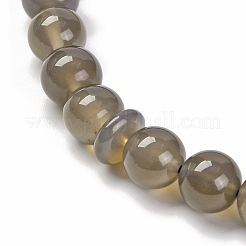 Naturali grigio agata perline allungare bracciali&nbsp;BJEW-A025-01P