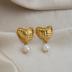 Boucles d'oreilles pendantes à clous en acier inoxydable 304 texturé pour femmes&nbsp;EE0643