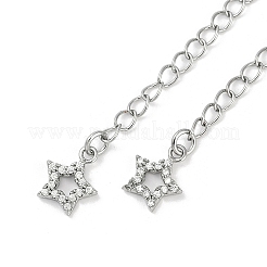 Messing-Mikropavé mit Zirkonia-Enden und Ketten&nbsp;KK-U043-02P