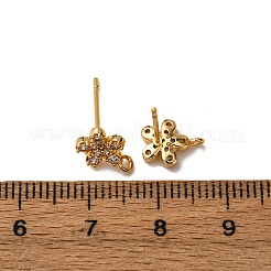 Ohrstecker aus Messing mit Pflastersteinen und klarem Zirkonia&nbsp;KK-Z121-13G