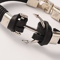 Leder-Legierung Sprungmarken Armbänder&nbsp;BJEW-J108-02B