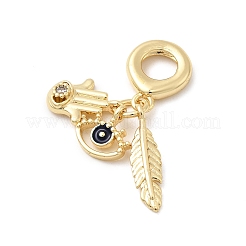 Messing mikro pflastern klare kubik zirkonia europäische baumeln charme&nbsp;KK-C138-06G