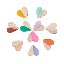 Harz & Holz zweifarbige Cabochons&nbsp;RESI-CJ0001-97