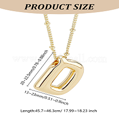1 chaîne en laiton avec pendentifs en alliage de lettres&nbsp;NJEW-LP0001-41D-G