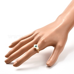 Kreuz mit dem bösen Blick natürliche Muschelfingerringe für Mädchenfrauen&nbsp;RJEW-JR00394-02
