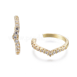 Set di orecchini polsini in ottone con micro pavé di zirconi chiari&nbsp;EJEW-I249-01G