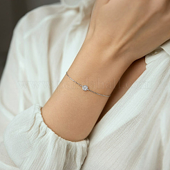 Set di gioielli geometrici con cerchi in zircone in argento sterling per l'uso quotidiano&nbsp;RC3582-4