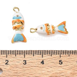 Pendentifs en laiton sertis de micro-pavés de zircon cubiques orange-rouge&nbsp;KK-A268-05G-D01