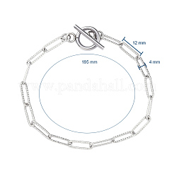 Anlaufgeschützte Armbänder aus strukturiertem Edelstahl 304 mit Büroklammerkette&nbsp;BJEW-JB05112