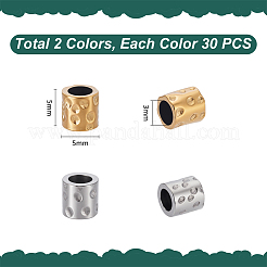 60 Stück 2 Farben 304 Edelstahlperlen&nbsp;STAS-UN0063-96