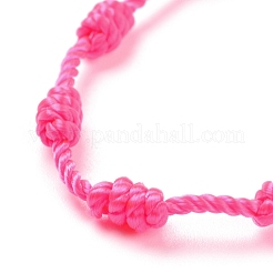Geflochtenes Polyester-Knoten- und Kreuzkordelarmband&nbsp;BJEW-A099-04