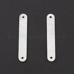 Naturweiße Muschelverbinder-Charms&nbsp;BSHE-E028-13