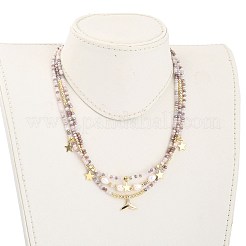 Collares de cuentas y conjuntos de collares con colgante&nbsp;NJEW-JN03076
