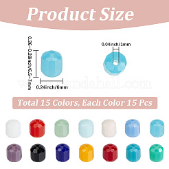 225 pz 15 colori fili di perle di vetro opaco&nbsp;GLAA-PA0001-67