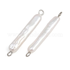 Natürliche Süßwasserperle Keshi Perle Stick Connector Charms&nbsp;STAS-D378-11P