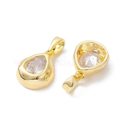 Ciondoli in ottone zirconi chiari micro pavé&nbsp;KK-K360-14G