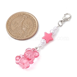 Ciondolo stella orso acrilico trasparente decorato&nbsp;X1-HJEW-JM02025