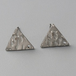 304 acciaio inossidabile testurizzato geometria orecchini a perno con foro&nbsp;STAS-WH0027-54H