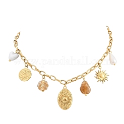Collane a pettorina da donna con pendenti multipli in acciaio inossidabile 304&nbsp;SA-CBA717A-02G-02