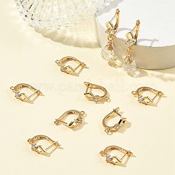 Componenti per orecchini a cerchio romboidale in ottone con micro pavé di zirconi cubici Shegrace&nbsp;XGRQ79327-932G