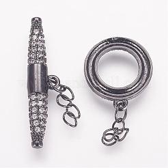 Fermaglio a ghiera in ottone micro pavè di zirconi cubici&nbsp;ZIRC-P050-11