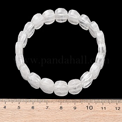 Braccialetti elastici con perline sfaccettate in cristallo di quarzo naturale per donna&nbsp;BJEW-K251-07T
