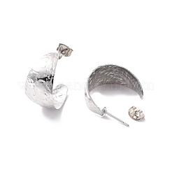 Pendientes gruesos en forma de C de acero inoxidable 304 que no se deslustran&nbsp;EJEW-P198-05P