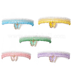 3 braccialetti elastici con perline di vetro per donna&nbsp;BJEW-JB11437