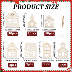 42 décoration de Noël en bois en forme de maison&nbsp;DIY-PH00035-58