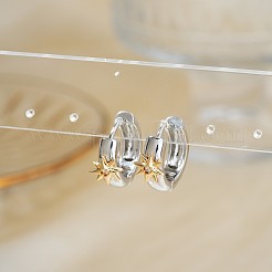 Boucles d'oreilles créoles tendance en laiton et zircone cubique transparente&nbsp;NY7693-2