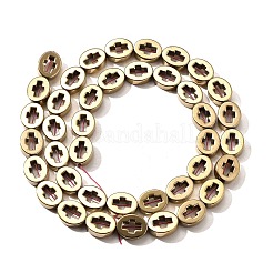 Brins de perles d'hématite non magnétiques synthétiques galvanisées&nbsp;G-L613-Z01-02F