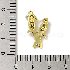 Colgantes de circonita cúbica con micropavé de esmalte de latón&nbsp;KK-Z042-17G-01