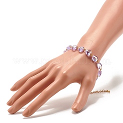 Bracciale con perline di vetro a cuore scintillante per donna ragazza&nbsp;BJEW-JB07177
