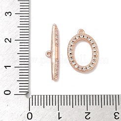 Fermagli a levetta ovali in ottone con micro pavé di zirconi cubici trasparenti&nbsp;KK-G548-25