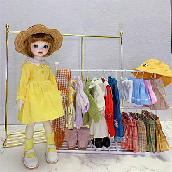 Porte-vêtements et cintres en fer pour poupées&nbsp;DJEW-FH0001-16B