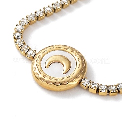 Pulsera de eslabones de media luna de acero inoxidable 304 con revestimiento al vacío de PVD&nbsp;BJEW-F463-04G