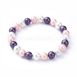 Shell-Perlen Stretch-Armbänder&nbsp;BJEW-JB05144-M