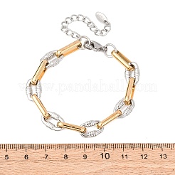 304 Edelstahl Rechteckige Ringgliederkettenarmbänder&nbsp;BJEW-C128-02GP