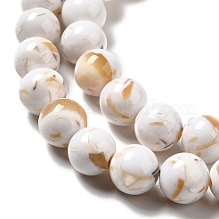 Fili di perle sintetiche turchesi e conchiglie montate&nbsp;G-D482-01E-05
