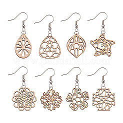 Bricolage estampes filigrane balancent des kits de fabrication de boucles d'oreilles&nbsp;DIY-TA0003-12P