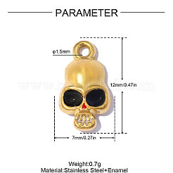 Anhänger aus Edelstahl 304 mit schwarzer Emaille&nbsp;SA-OY001-88G
