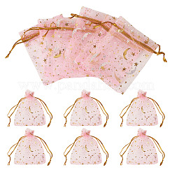 30 Stück goldgeprägte Organza-Geschenktüten mit Mond- und Sternmotiv und Kordelzug&nbsp;ABAG-TA0002-21G