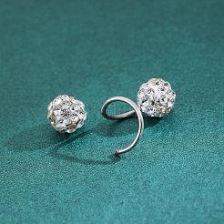 Runde Ohrstecker aus Perlenlegierung mit Kristall-Strass&nbsp;FS-WG37A38-02