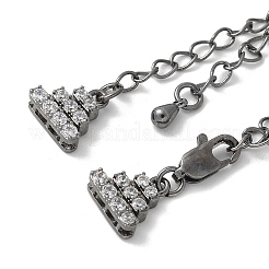 Rallonge de chaîne en laiton micro pavé de zircone cubique avec verre&nbsp;KK-U052-20B