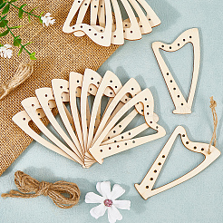 10 pendentif en bois vierge fini pour les arts de la peinture&nbsp;DIY-WH20063-005B